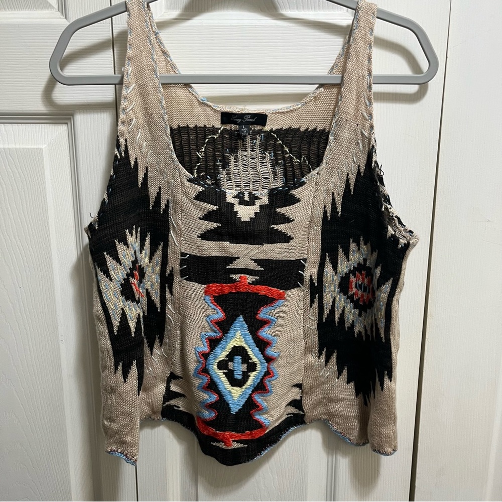 Honey Punch Boho Sweater Tank Top